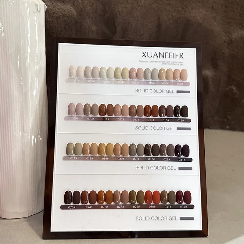 XUANFEIER 32 colors High quality Solid color Nail gel set Nail salon Nail art kit 2024 New Fashion Hot sale Non-Eoxic Uv gel