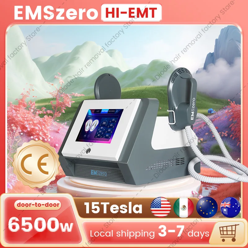 

Professional EMSzero Machines 6500w Slimming Body Sculpting Hiemt Shaping EMS Muscle Stimulator 5Handles RF