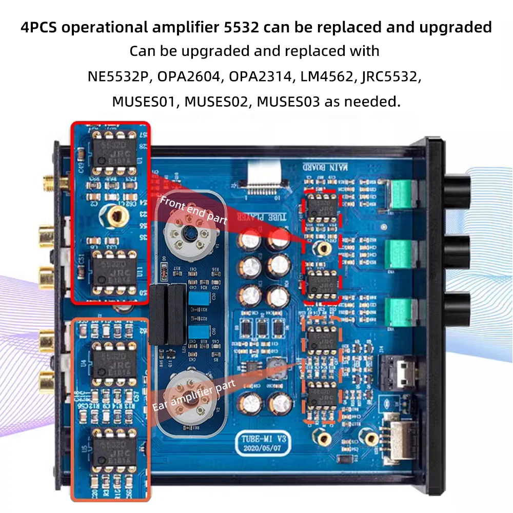 Suka-Mini مكبر صوت أنبوب بلوتوث HiFi ، مكبر صوت سماعة الرأس ، NE5532 ، قرص U ، RCA ، مدخل USB ، جهاز تحكم عن بعد ، 6K4 ، M1