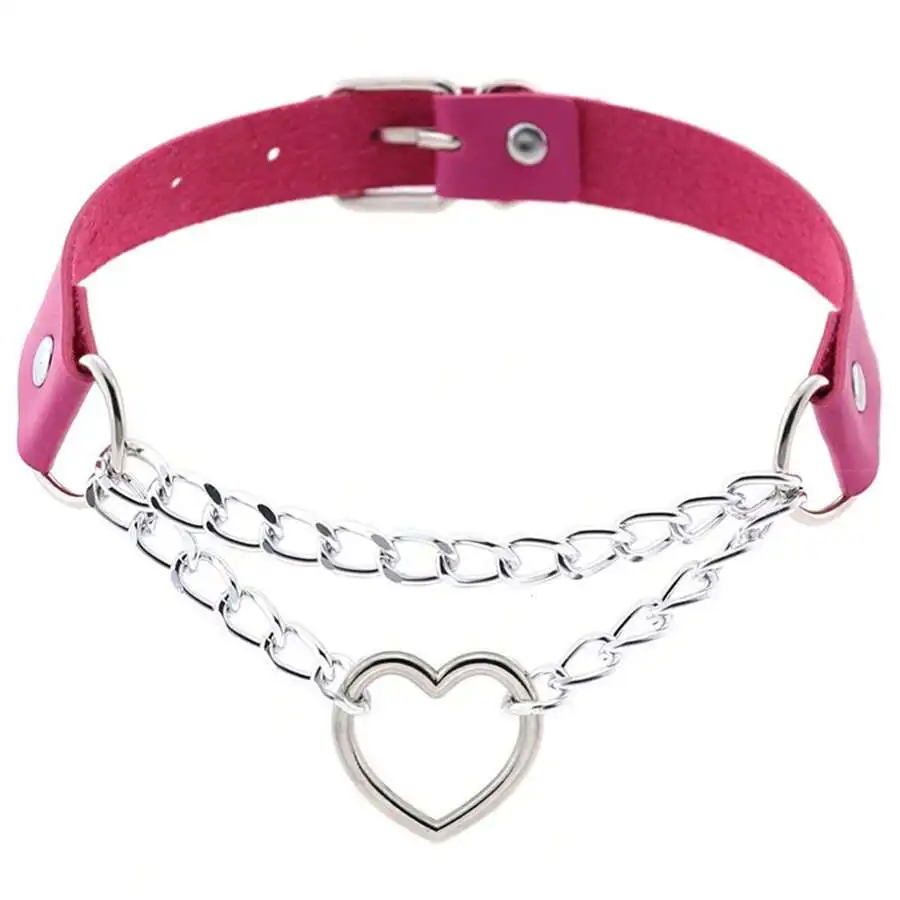 Yanxyad Leder-Halsband-Halskette, Herzform, Gothic-Punk-Rock-Halskette, Halsbänder für Valentinstag, Mutter, Mutter, Muttertag – Detail 7