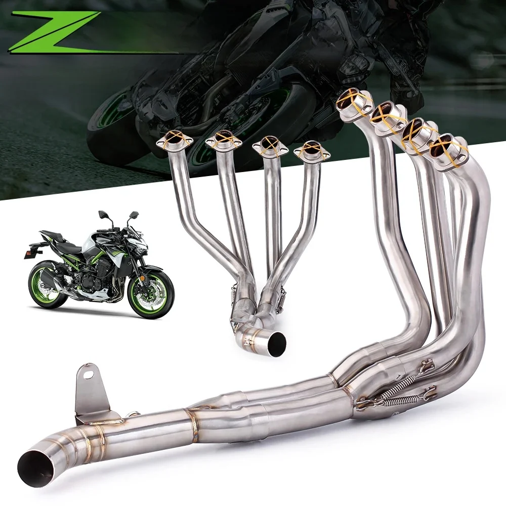 Motorrad Auspuff Volle System Schalldämpfer Front Header Rohr Rohr Slip-On Für Kawasaki Z900 Z900 2017 2018 2019 2020 2021