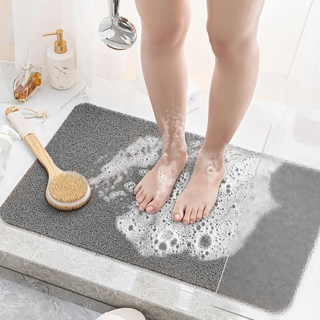40 * 60/50 * 80 cm Badteppiche, rutschfeste Badematte mit Abflusslöchern, Anti-Schimmel-Duschmatte für Innendusche, waschbar für Badezimmerboden