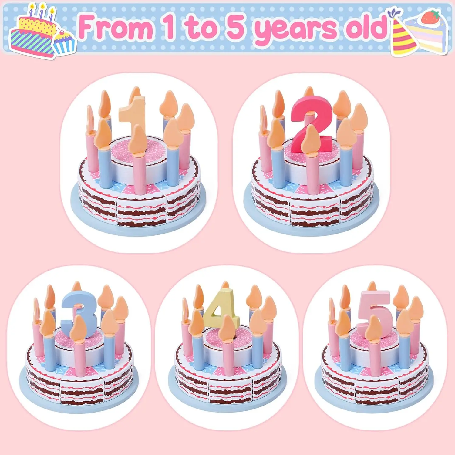 Holz Kinder Küche Spielzeug Simulation Geburtstag Kuchen Spielzeug Pretend Spielen Schneiden Lebensmittel Spiel Kinder Rolle Spielen Spielzeug Geschenke für Junge Mädchen – Detail 10
