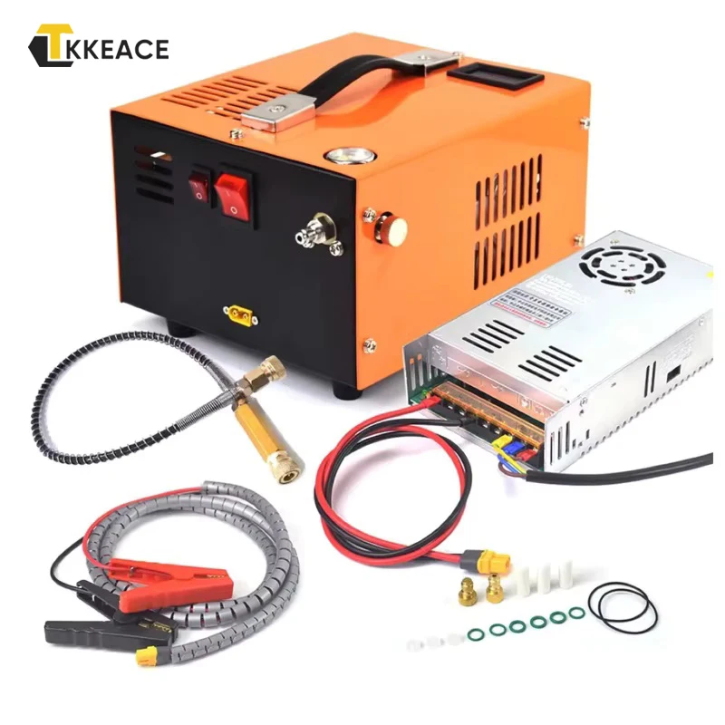 TKKEACE 12V 4500 Psi 300 Bar 30mpa Hogedruk Luchtcompressorpomp Met 220V Transformator Hogedruk Inflator - afbeelding 2