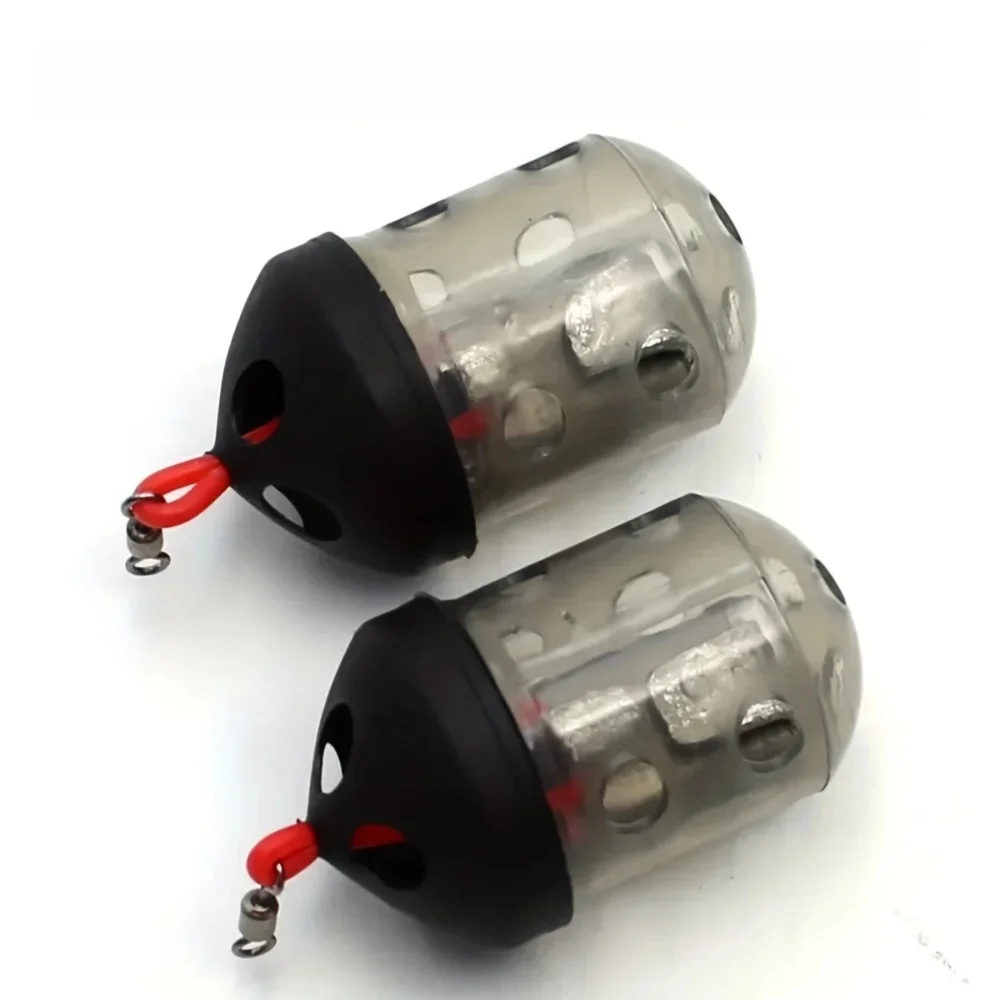 Cage à appâts pour la pêche à la carpe, facile à remplir, en acrylique et au plomb durables, parfaite pour les appâts de terre et les leurres à mouche, noir