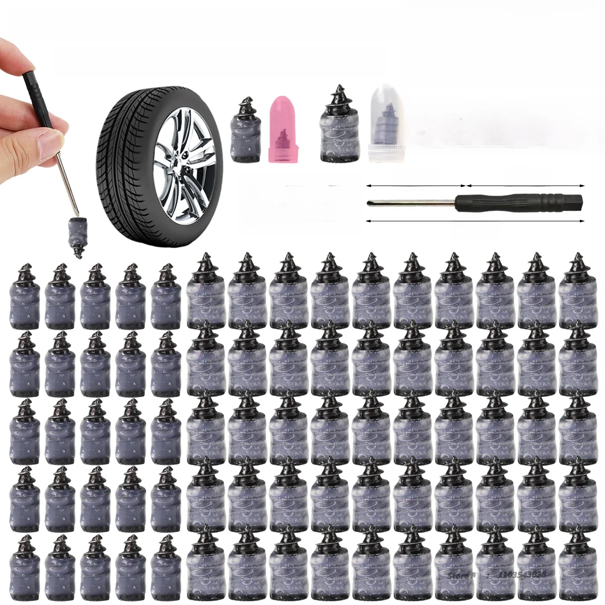 AliExpress NONE Car Tyre Repair Rubber Nail Set Universal Car Motorcycle Tyre Repair Nails Truck Scooter Bike Tire Puncture Repair Tool 10/100PC