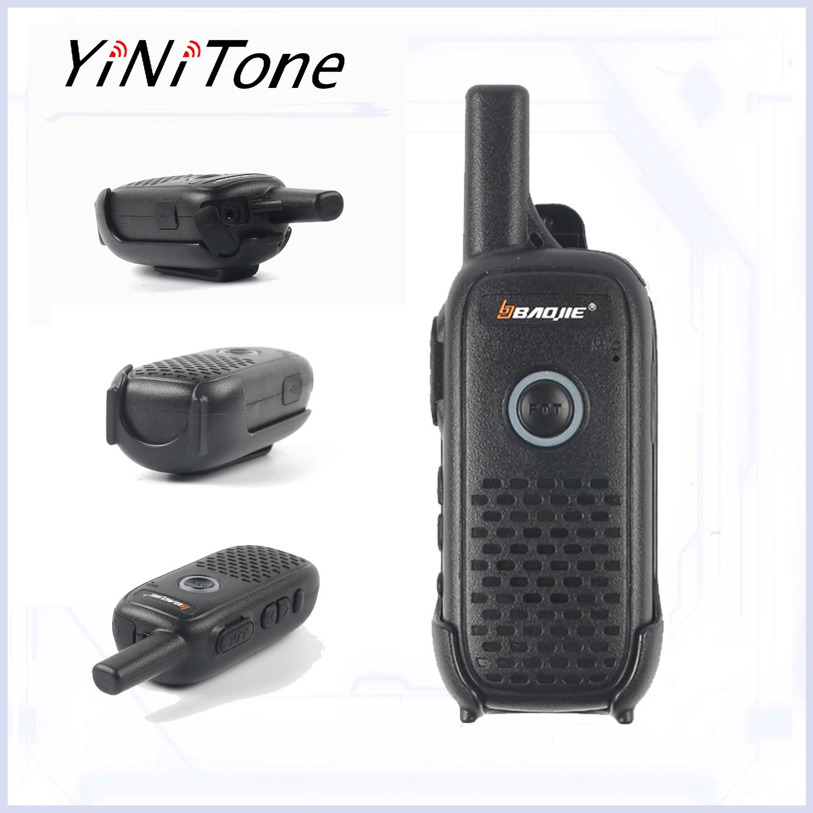 Baojie Talkie 2 pak ukuran kecil, BJ-Q2 2W UHF 400-470Mhz 16 saluran dapat diisi ulang jarak jauh portabel Mini Radio dua arah