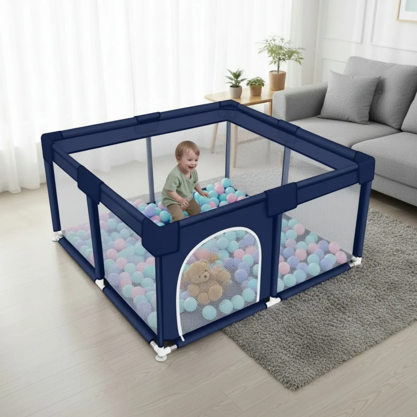 

Квадратные детские манежи для детской игровой площадки 50*50 дюймов, детский защитный барьер, забор для занятий, коробка для мячей, игровой манеж для дома и улицы