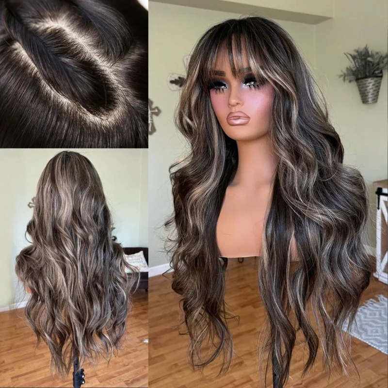 تسليط الضوء على أسود شقراء تسليط الضوء على الشعر البشري غلويليس 5x5 الحرير قاعدة إغلاق الباروكات مع الانفجارات قبل قطعها 360/13x6 الدانتيل الباروكات