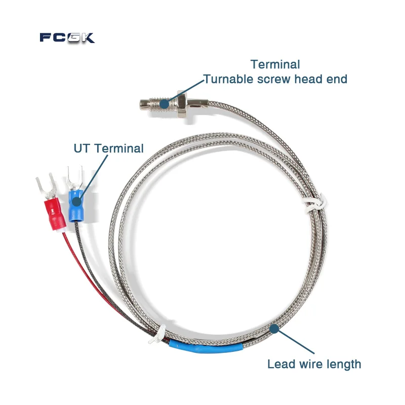 Thermocouple Thread M6 Screw Type K 1/2/3/4/5m Probe Sensor Temperature Sensor 0-400°C Temperature Controller