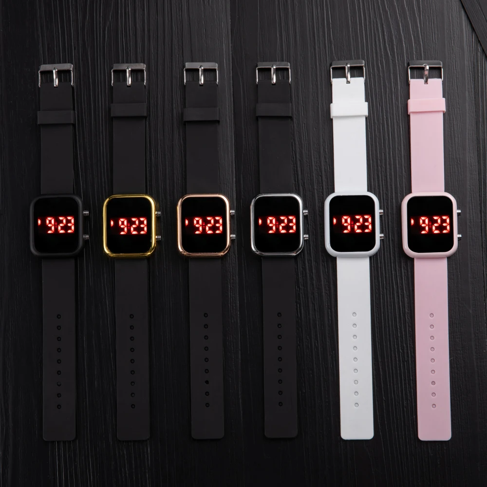 2024 Digital Watches for Women Sports Watches LED Wristwatch Ladies Silicone Strap Elegant Electronic Clock Relojes Digitales