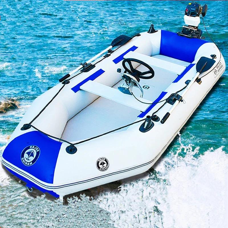 SolarMarine 2.7M 4-osobowa 0.9PVC nadmuchiwana łódź kajak wędkarski gruba i odporna na zużycie mata powietrzna do kajaków podłoga ze wszystkimi akcesoriami — 2