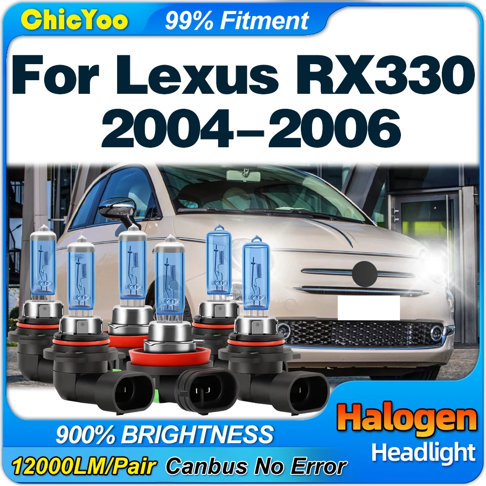 

300W Halogen Headlight Bulbs 6000K White Super Bright Auto Lamps 12V Plug And Play Car Lights For Lexus RX330 2004 2005 2006