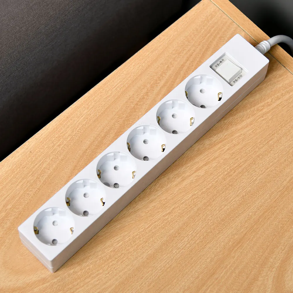 Domestic 16A Overload Blocking Multi-outlet 6-gu 1.5m White