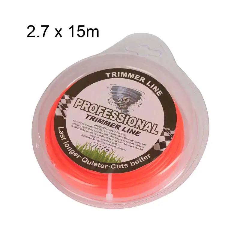 1 Roll 2.7mmx15M Lawn Mower Cable Suitable For Garden Lawn Mowers Electric Mowers Brush Cutters Nylon Rope Weeders String Cutter