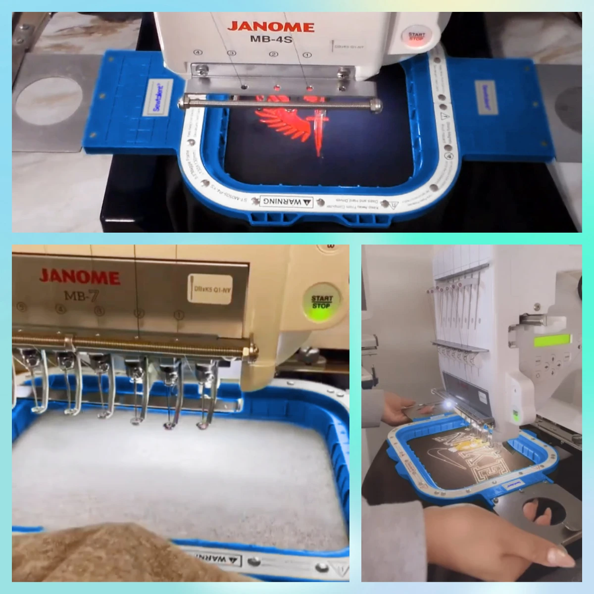 هوب مغناطيسي لآلة التطريز Janome إطار مغناطيسي Sewtalent لآلة التطريز Janome MB-4 MB-4S MB-7