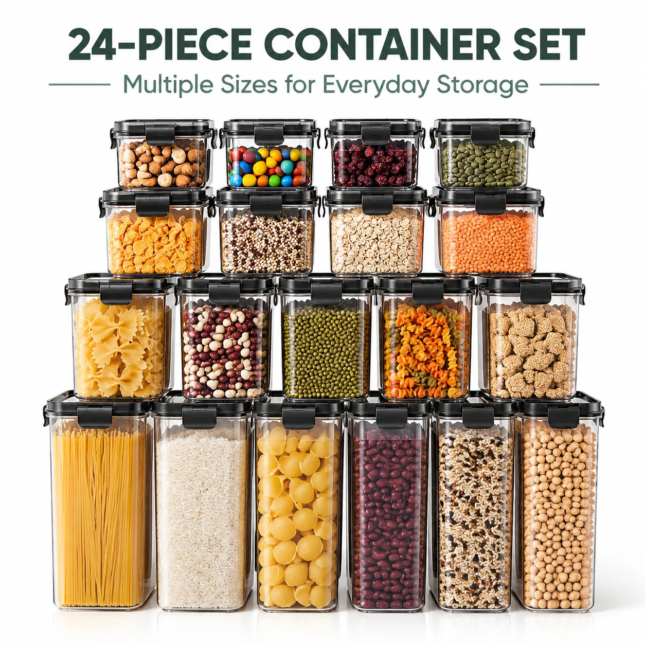 Food Storage Labels - Conjunto de 6 recipientes para armazenar