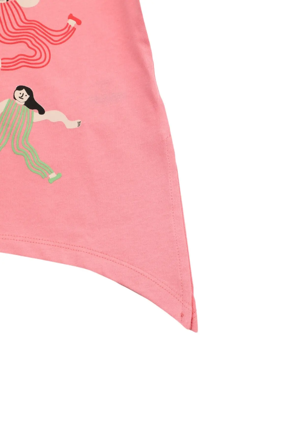 Kaus Rajutan Anak Perempuan Gusset Sisi Merah Muda