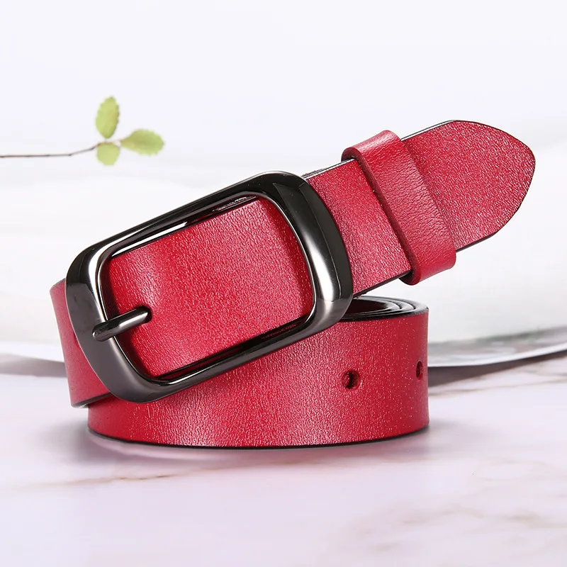 Fashion PU Leather Belt Women's Belt with Metal Buckle Simple Decorative Belt for Men and Women Multi-size Multi-Color Option