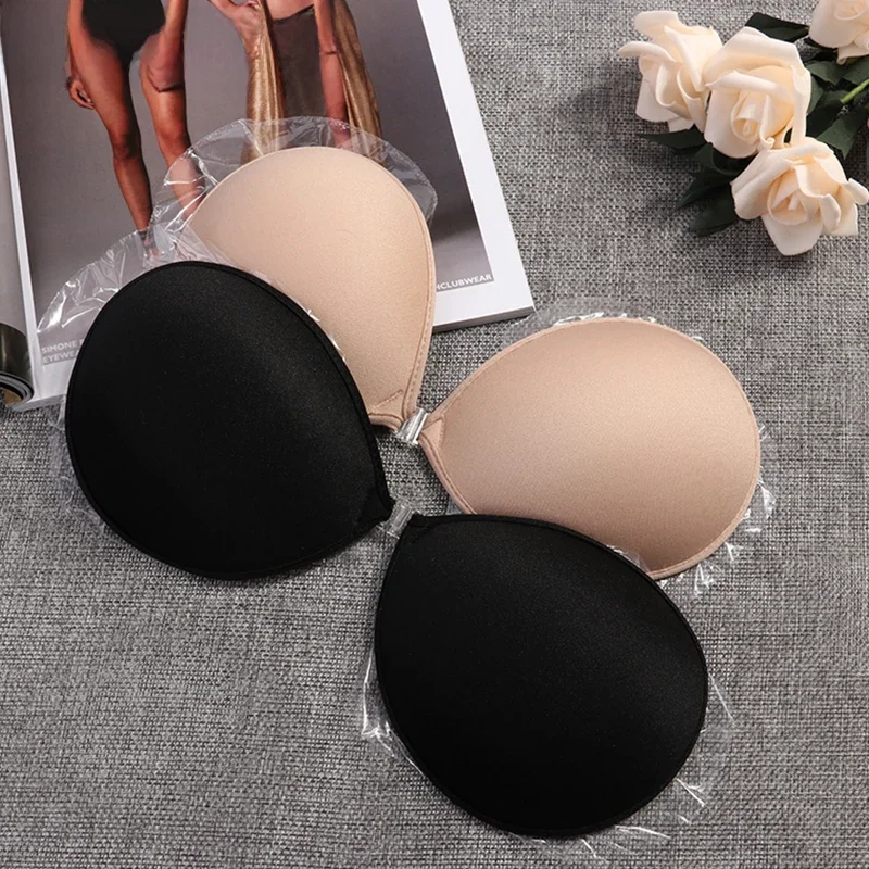 Soutien-gorge Push Up Invisible en Silicone pour femmes, Sexy, auto-adhésif, sans couture, fermeture frontale, collant, dos nu, sans bretelles