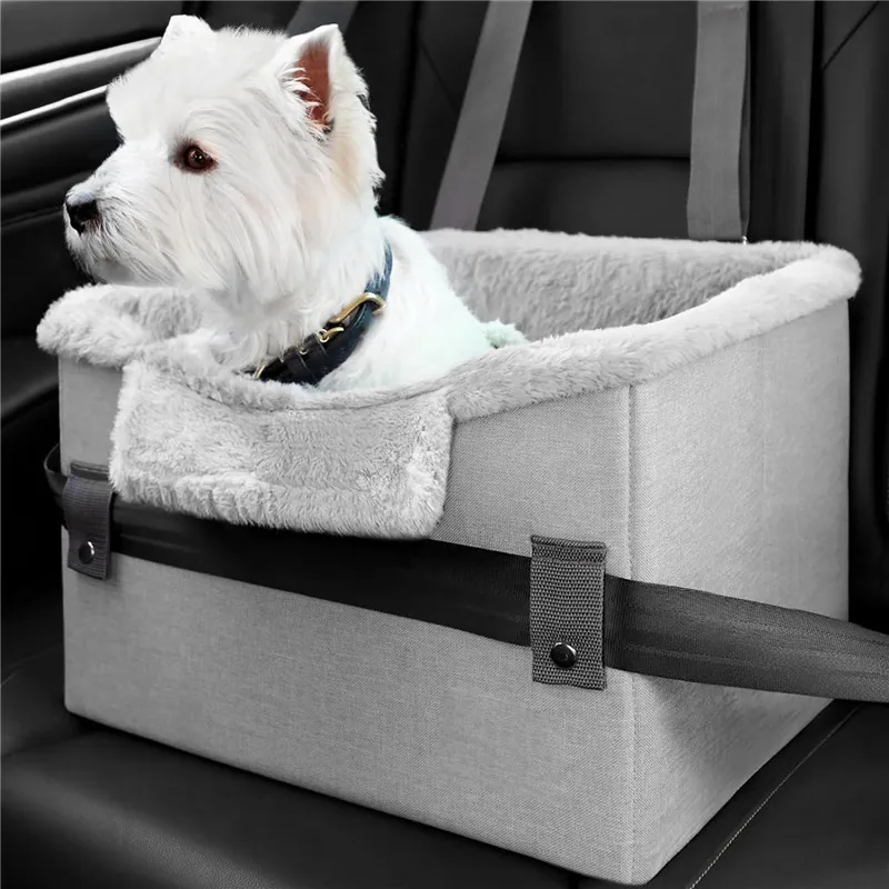 Pet Car Seat for Small Medium Dogs Washable Dog Booster Pet Car Seat Detachable Dog Bed for Car Back Seat Pet Travel Carrier Bed