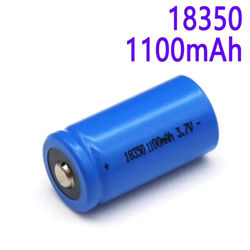 

18350 3.7V 1100mAh High Capacity Rechargeable Li-ion Battery Cylindrical Cell for LED Flashlights, RC Toys, DIY Tools & Electron