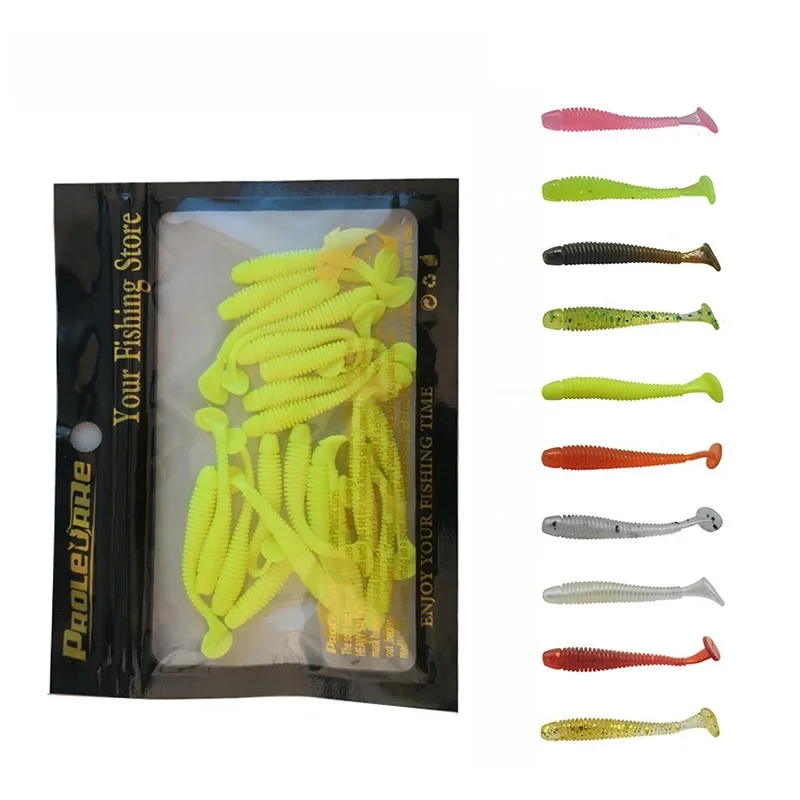 20 sztuk/partia Wobbler Jigging 5cm 0.7g Fishing Lure miękkie Worm krewetki Jerkbait ryby Ocean Rock lure bass miękkie ryby zapach miękkie przynęty — zdjęcie 2
