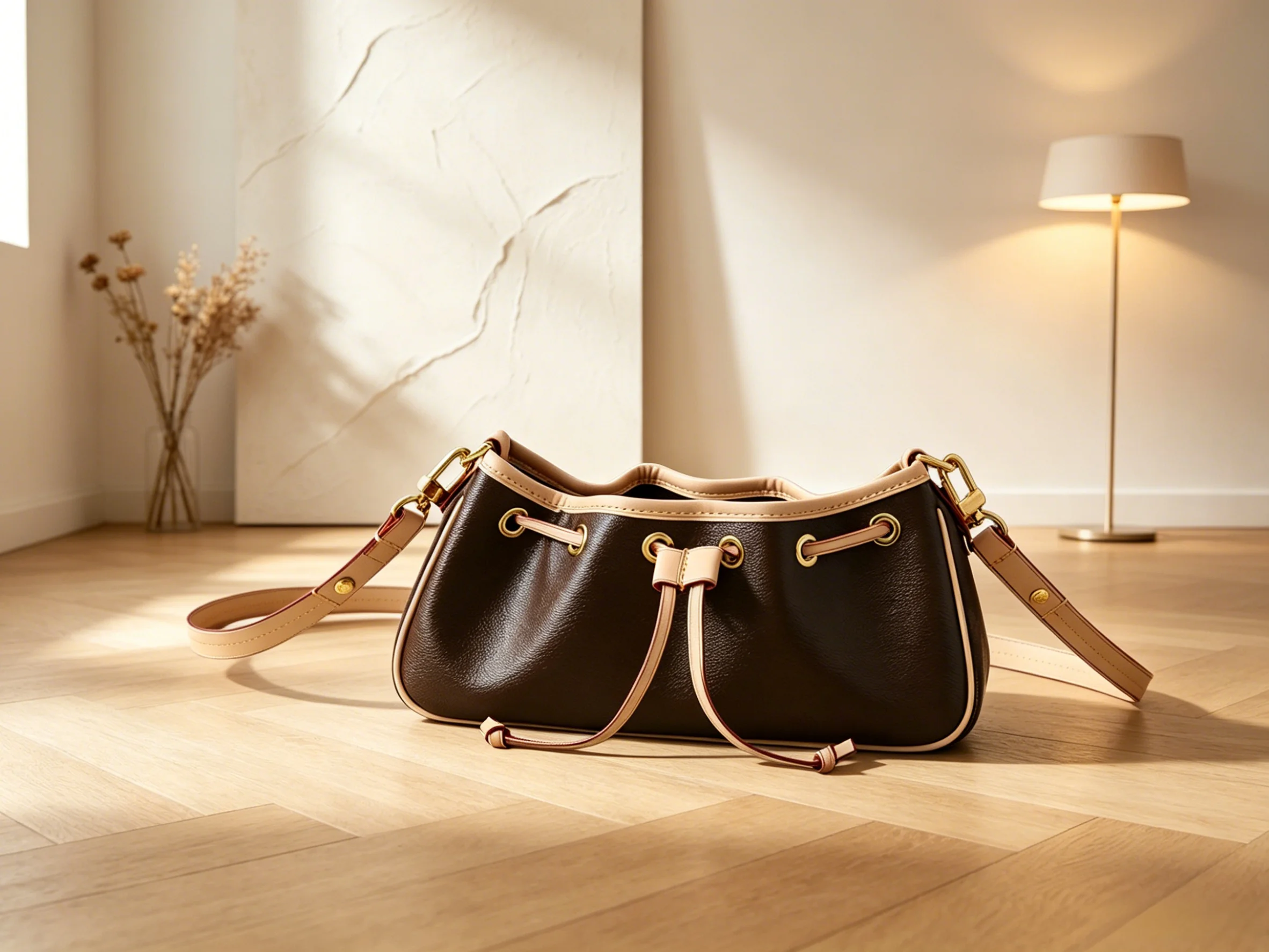 2026 Women's New Retro Color-Block Shoulder Bag with Adjustable Strap Everyday Carry Purse No Box 24X13cm ZX8755
