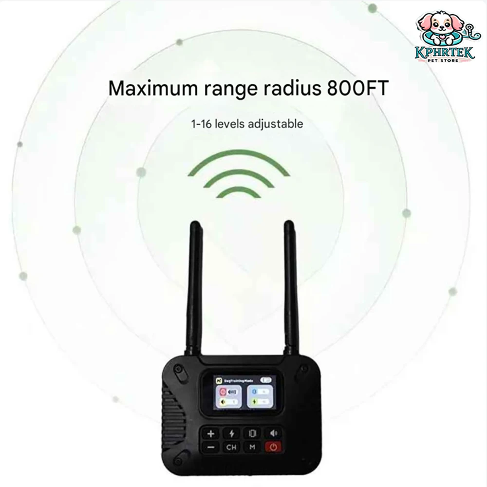 80 PCs 800 Ft 2-in-1 Wireless Dog Fence & Bark Control Trainer – Rechargeable Pet Containment & Training System with Adjustable
