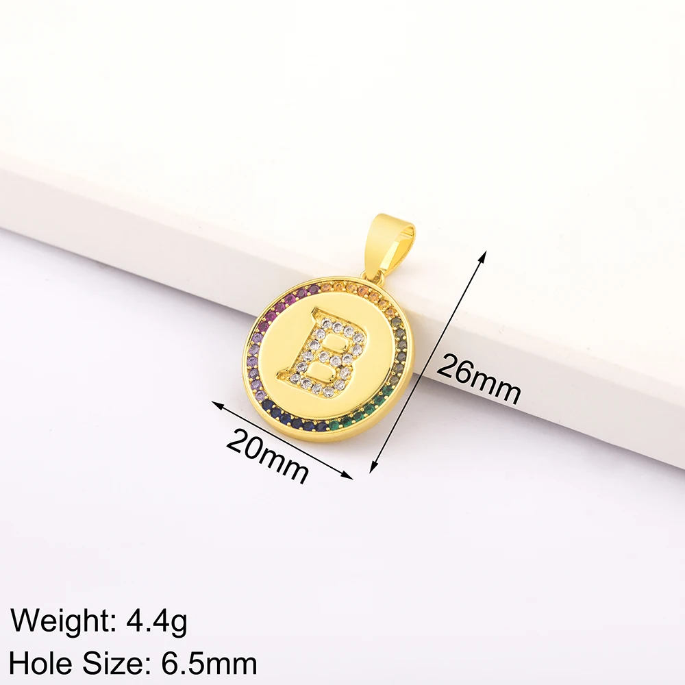 Luxury A-Z Initial 26 Letters Pendant Charm DIY Necklaces Rainbow Zircon Wholesale Handmade Jewelry Accessories Supplies