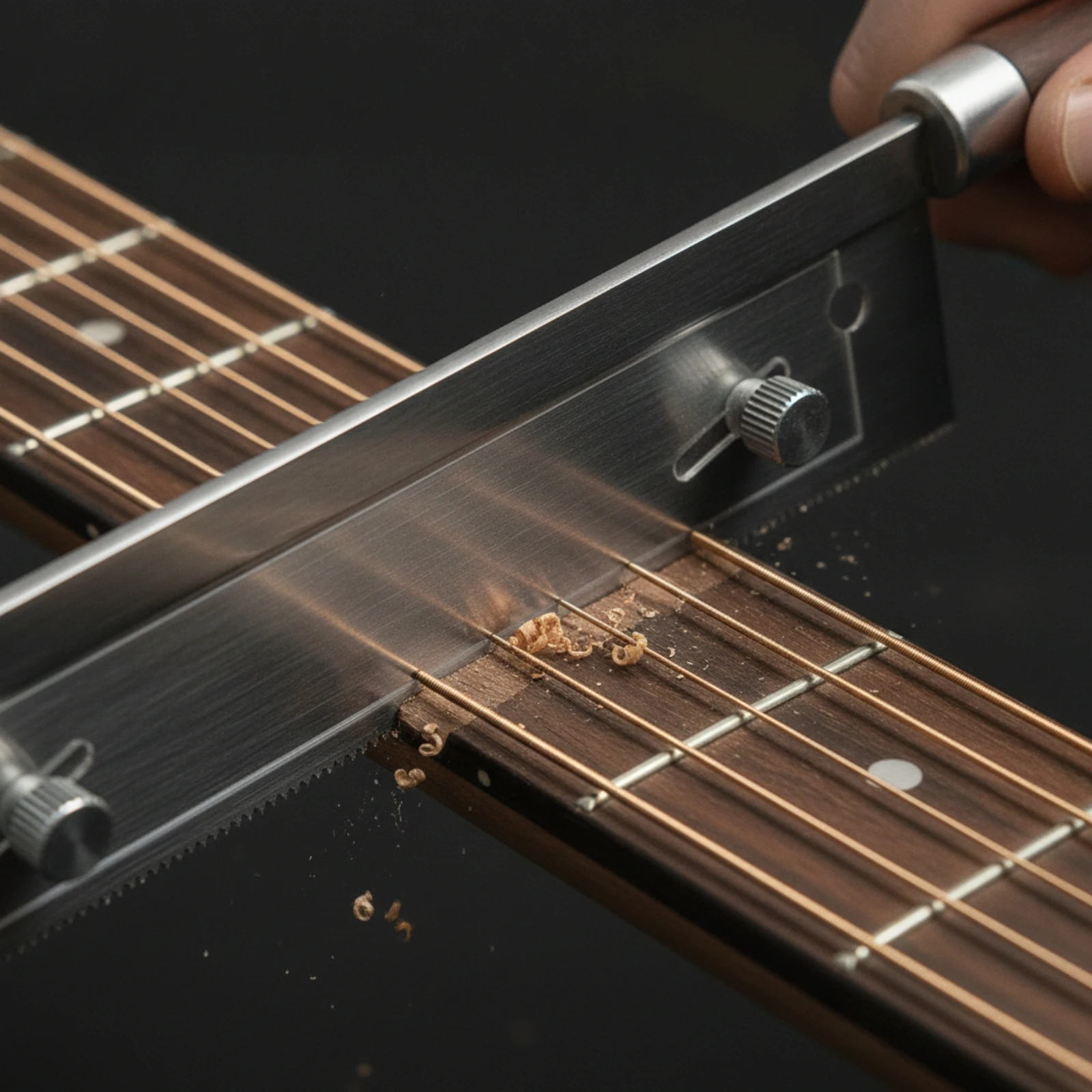 Guitar Fret Saw with Adjustable Guide Fine-Tooth Fret Slotting Saw Wooden-Handle Handsaw for Luthiers, Instrument Building, Work