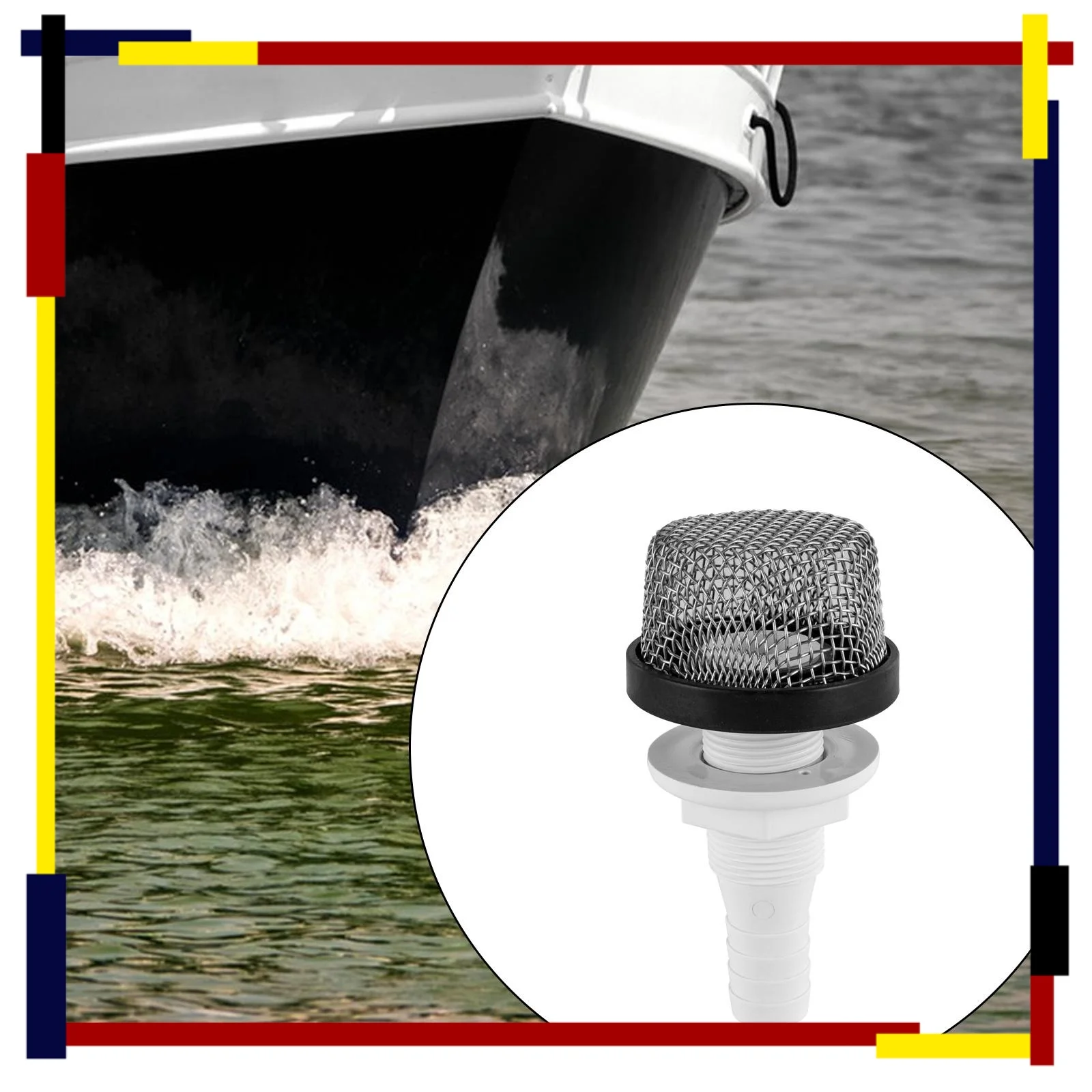 

Strainer Mount with Aerator Screen Stable Reliable Sturdy Livewell Pump Part with Aerator Screen for 3/4 Hose Marine Livewell