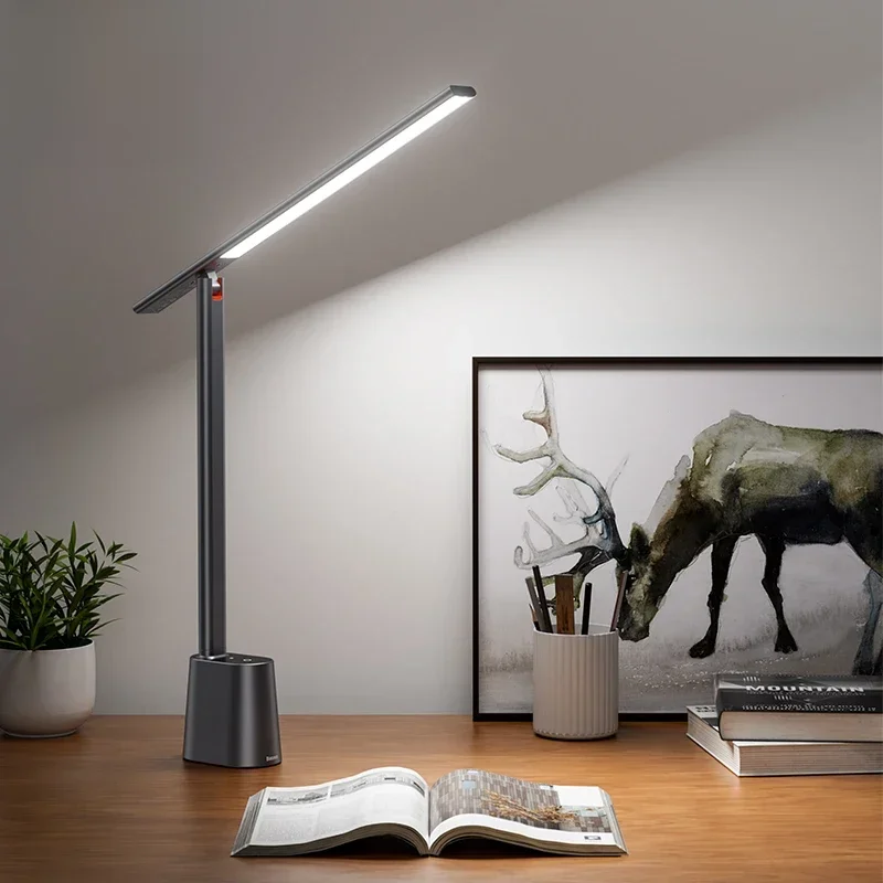 Baseus LED Desk Lamp Eye Protect Study Dimmable Office Light Foldable Table Lamp Smart Adaptive Brightness Bedside Lamp For Read