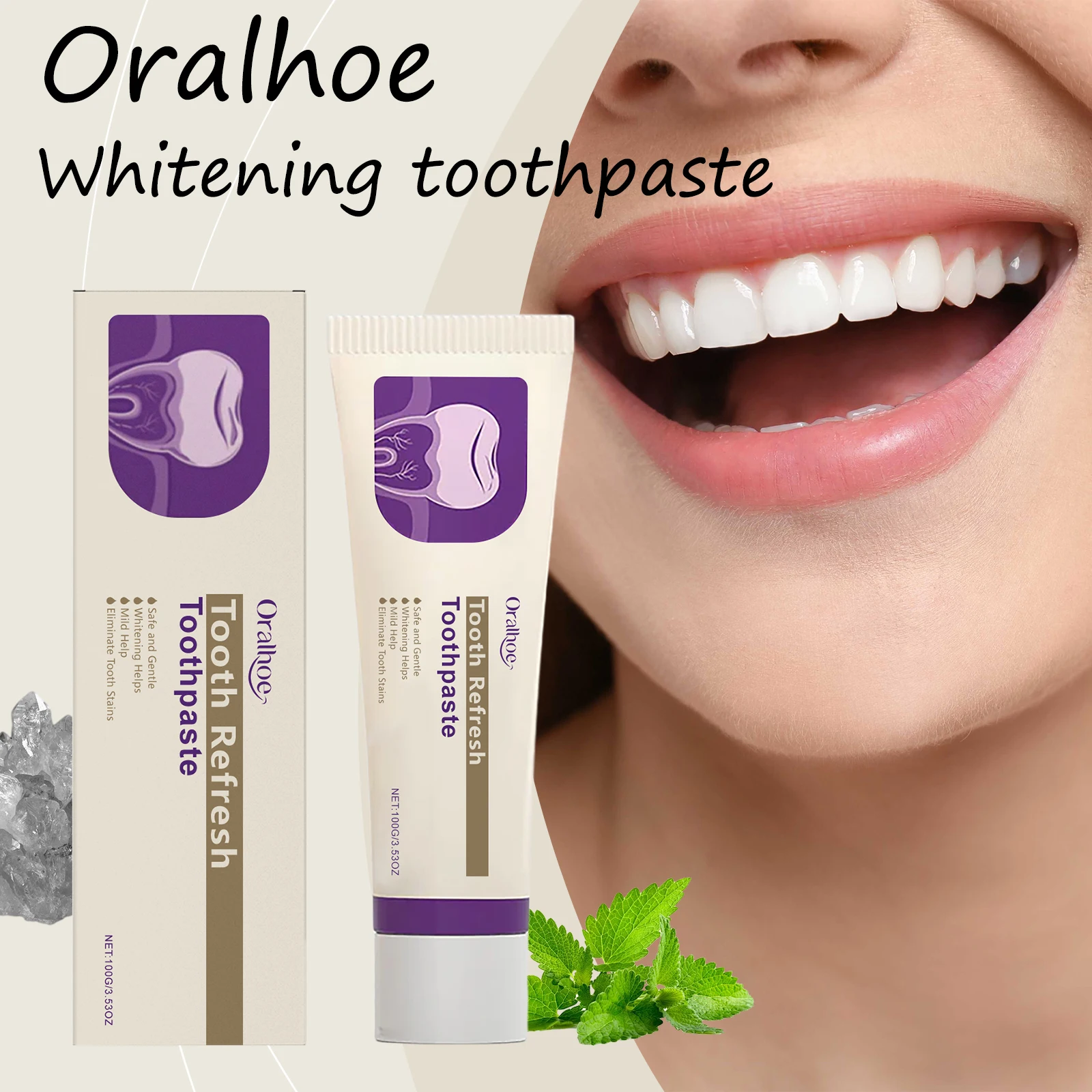 

Осветляющая зубная паста Oralhoe Освежающее дыхание Удаление желтых пятен Предотвращение кариеса Сприятие здоровья полости рта Отбеливающая зубная паста