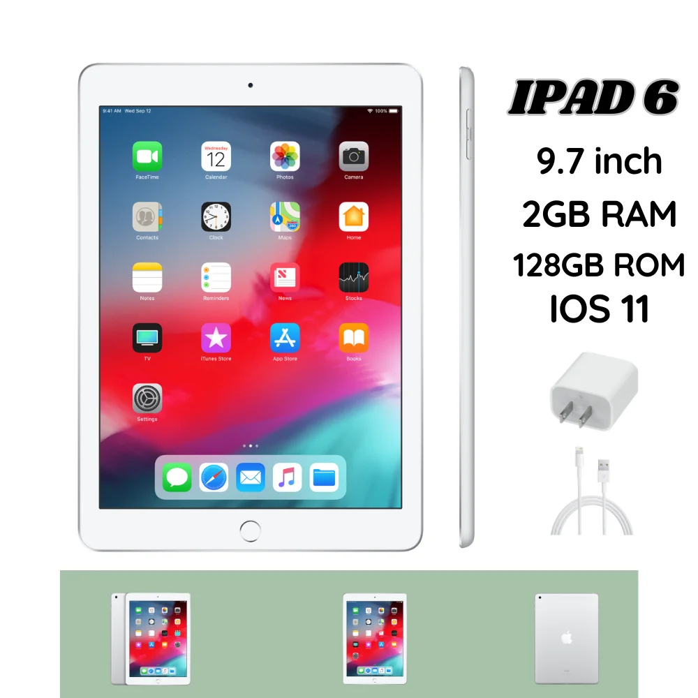 

Apple Ipad 6th Generation 128GB WiFi (Silver) (Refurbished, Good Condition)