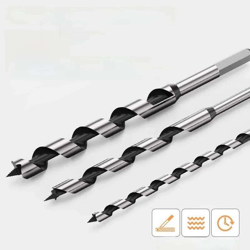 Wiertła do drewna ze stali wysokowęglowej o długości 230 mm Sześciokątny uchwyt Smażone ciasto Twist Trzpień do drewna Narzędzie do rozwiercania zamka drzwi drewnianych — zdjęcie 2