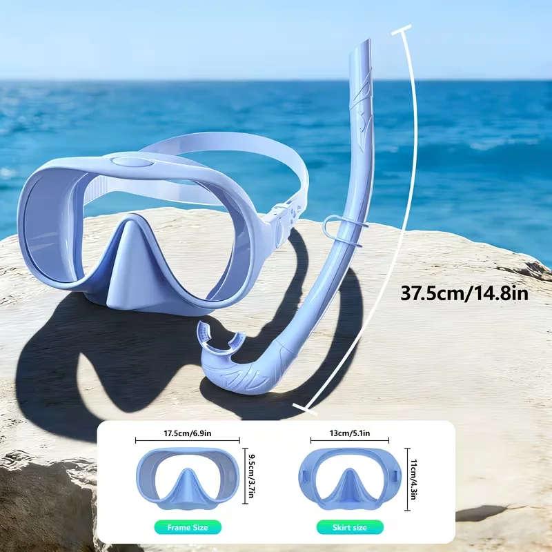 

Зеркало для дайвинга, противотуманное, 180° ° Маска для снорклинга, маска для глубоководного дайвинга с дыхательной трубкой