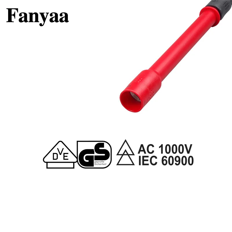 Fanyaa VDE Insulated Extension Bar 3/8, 1/2 Inch Drive Socket Wrench Electrician Tools For Live Working Up To 1000V AC, 1500V DC