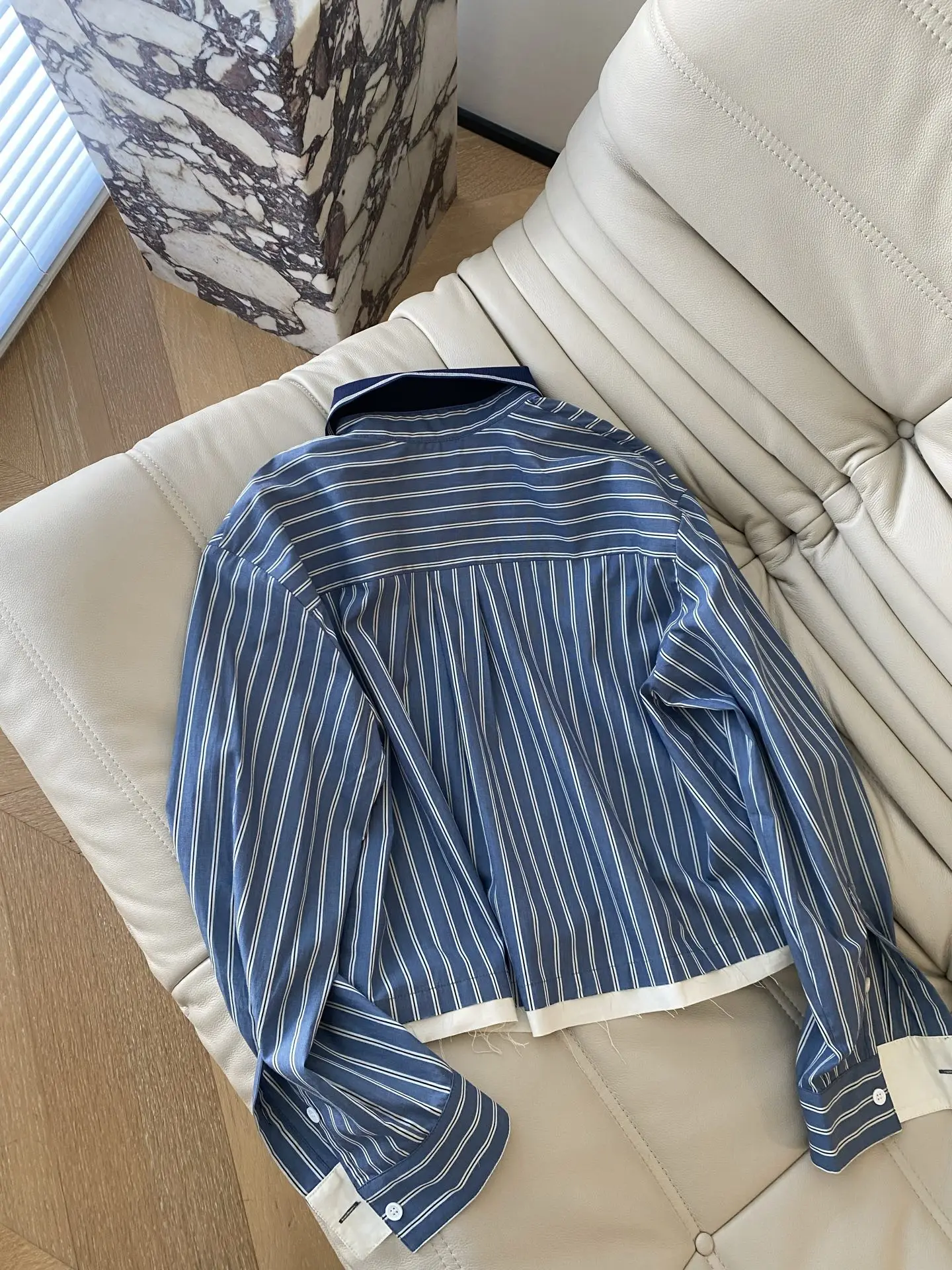 

Короткая полосатая рубашка на молнии 2023 года, вязаный топ из контрастной пряжи 67