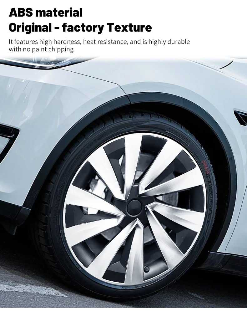 4er-Set Radkappen für Tesla Model Y Juniper 2025-2026, 19 Zoll Radabdeckung, Ersatz-Radnabenkappen, Vollfelgenabdeckung, Zubehör – Detail 7