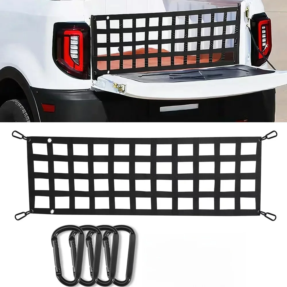 Organizer do bagażnika samochodowego Siatka chroniąca przed promieniowaniem UV Pickup Truck Łóżko Cargo Mesh Siatka tylna Siatka do przechowywania ładunku Siatka rozdzielająca Akcesoria samochodowe — zdjęcie 2