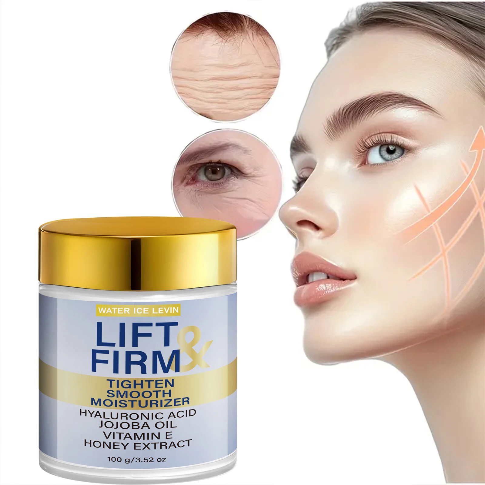 WATER ICE LEVIN 100g Daily Face Cream Nourishing Skin Cream Infused Collagen Vitamin C Vitamin E