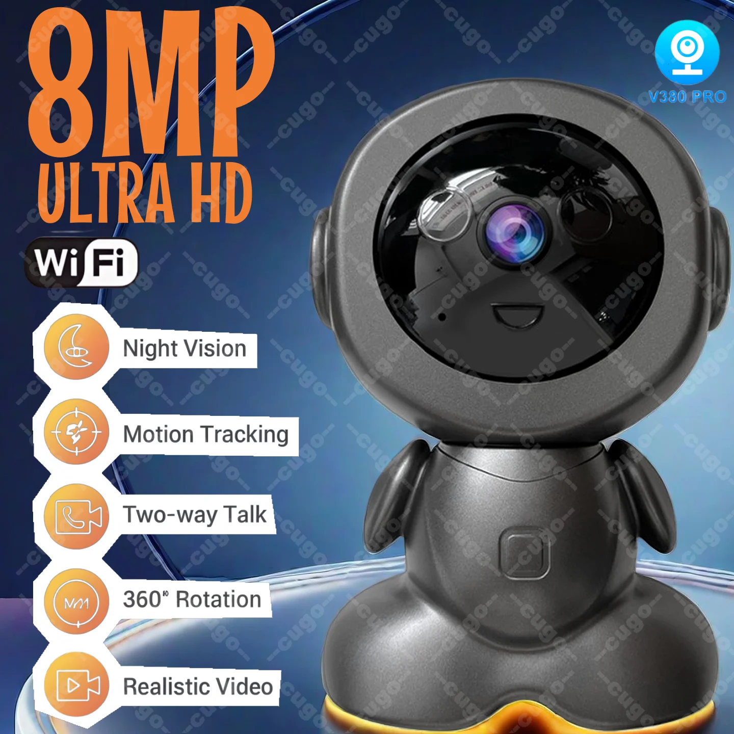 8MP Wifi Surveillance Robot Camera PTZ Security Baby Monitor Two Way Audio Color Night Vision Home IP Cameras AI Smart Tracking