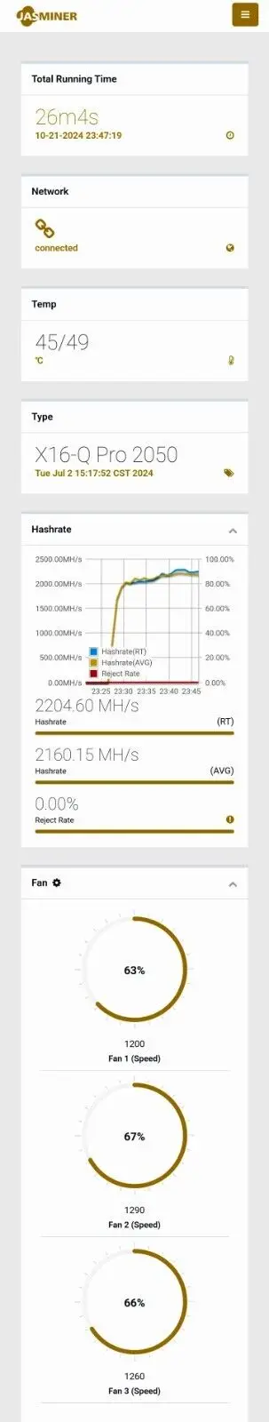 إعلان اشترِ 5 واحصل على 2 مجانًا JASMINER X16-Q Pro 2050MH (520W) Wi-Fi (المملكة المتحدة 🇬 🇧   المخزون) حالة النعناع