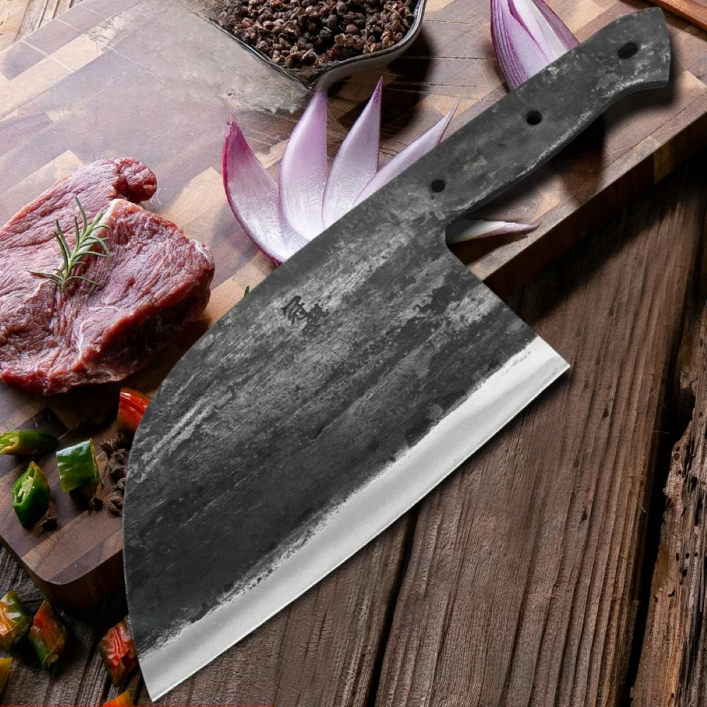 Ręcznie kute Chef Knife platerowane stali kutej chiński tasak DIY pusty klucz noże kuchenne mięso warzywa krojenie narzędzia nowy — zdjęcie 2