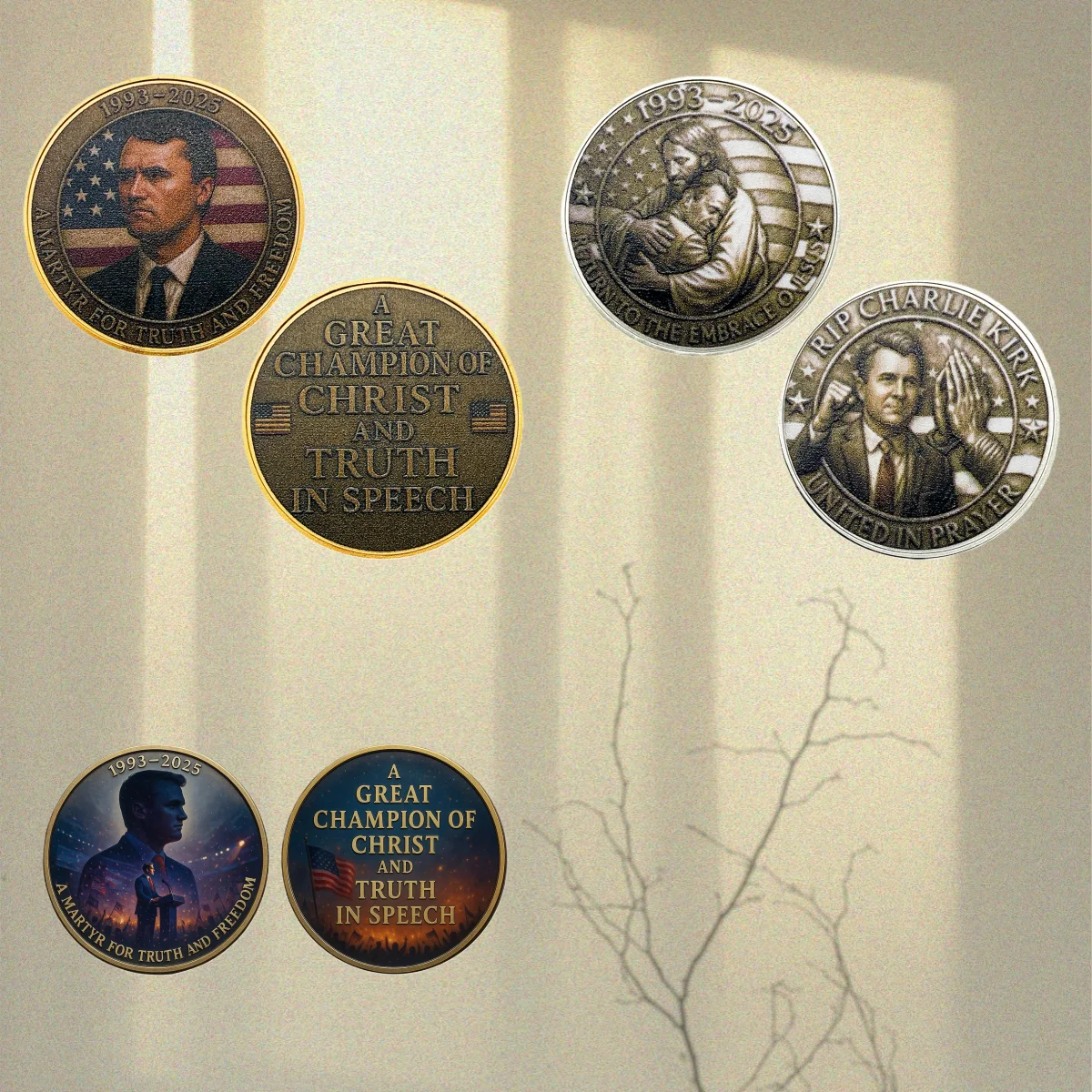 1993-2025 Charlie Memorial Coin - Great Champion of Christ and Free Speech Medal Craft Decoration Gift