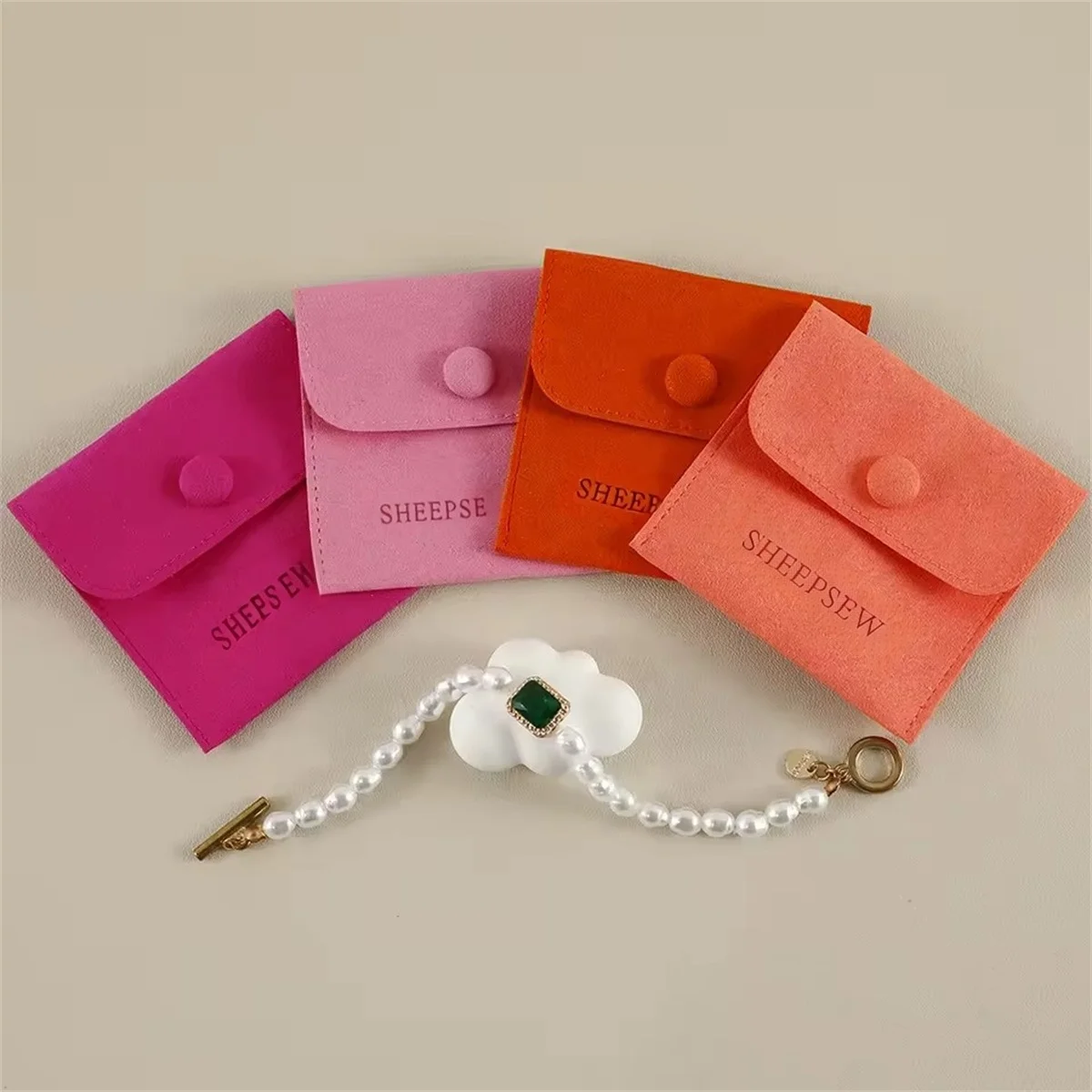 

Сумка для ювелирных изделий из микрофибры Sheepsew, персонализированная сумка для ювелирных изделий для браслетов и ожерелий с логотипом