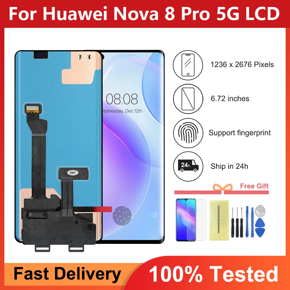 

For Original 6.72" Display Replacement for Huawei Nova 8 Pro 5G LCD Touch Screen Digitizer Assembly nova 8 pro 5g BRQ-AN00 lcd