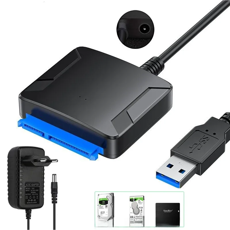 USB 3.0 para SATA III Cabo Adaptador de Disco Rígido, Conversor para 2.5 , 3.5, SSD, HDD, Disco