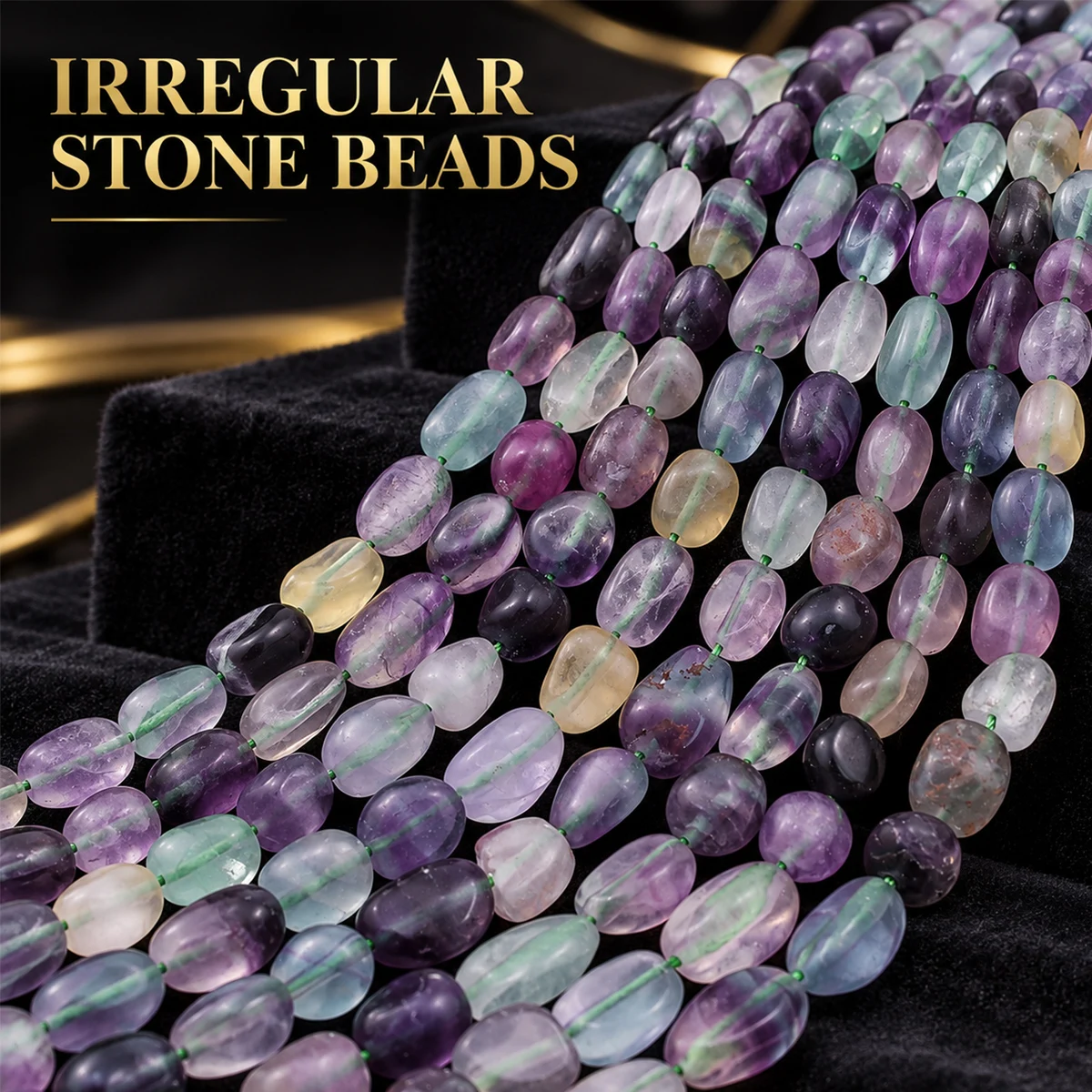 6-8mm 26pcs Stones Irregular Shaped Colorful Prehnite Spacer Loose Beads For Jewelry Making DIY Bracelets Necklace Accessories